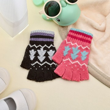 童聖誕樹麻吉貓半指手套-多色任選