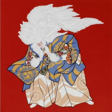 生活雜貨 京都風呂敷包巾-浮世繪 二巾-鏡獅子(縮緬)