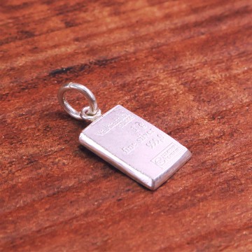 ART64 巧克力小銀磚墬 999純銀墬子(不含鍊)