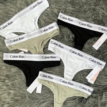 【other more 特選潮流】現貨 隔日到貨 CALVIN KLEIN 女士丁字內褲 素面棉質 黑 白 灰 (單件)