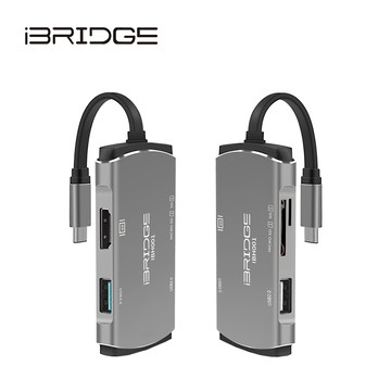 【輕巧便攜】iBRIDGE 5合1 Type-C Hub多功能4K轉接器