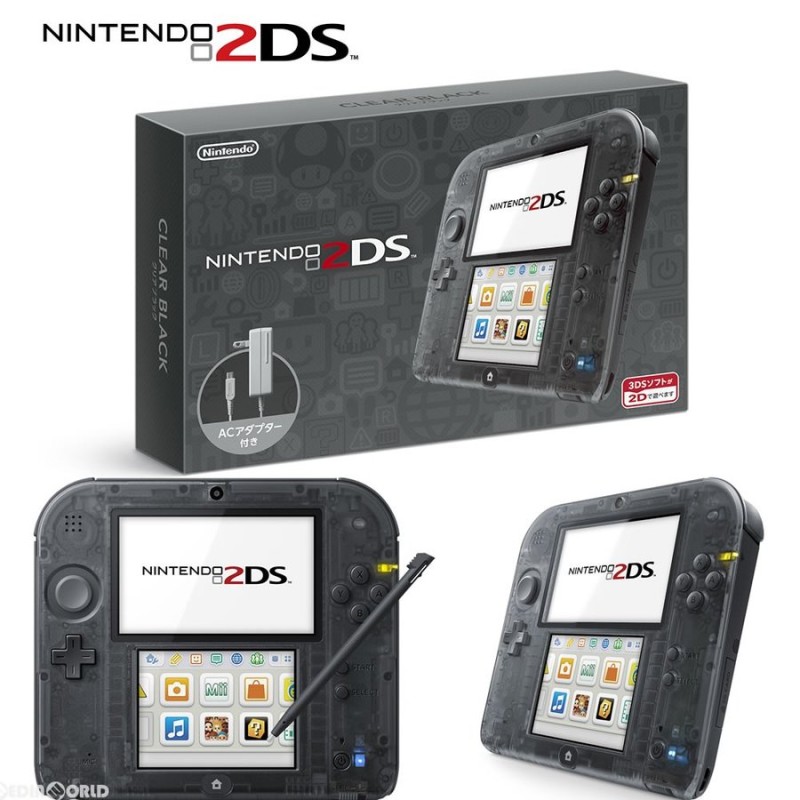 中古即納』{本体}{3DS}ニンテンドー2DS クリアブラック(FTR-S-KCAA