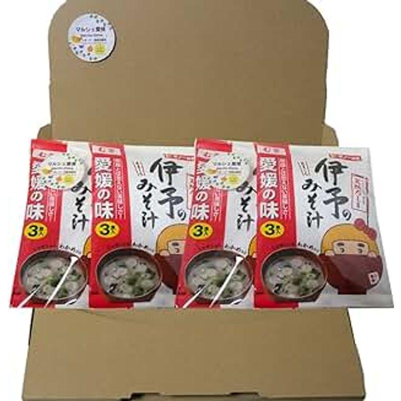 マルシェ愛媛 伊予のみそ汁 むぎ 3食入4袋 箱 セット