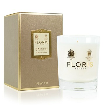 【福利品】FLORIS 檀香和廣藿香香氛蠟燭 175G