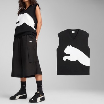 Puma 背心 ARCHIVE Relaxed Graphic 黑 白 針織 寬鬆 中性款 無袖 62969401