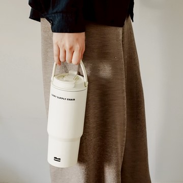 手提陶瓷內膽保溫杯700ml 三色售
