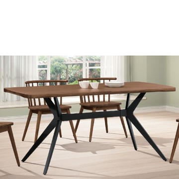 AS DESIGN 雅司家具-林德伯格實木鐵腳餐桌-160*80*76.5cm-兩色可選