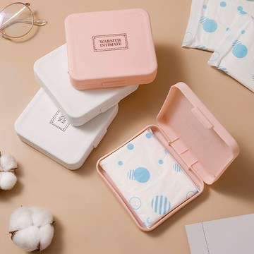 多用途衛生棉收納盒/化妝品飾品小物收納盒-3入-多色可選 白色