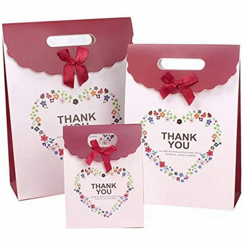 Happiest Thank You ギフトバッグ 大 中 小3サイズセット かわいい リボン 紙袋 プレゼント ラッピング 手提げ トート 通販 Lineポイント最大0 5 Get Lineショッピング