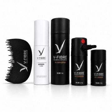 【蓬鬆魔力粉】【V-FIBRE】電動噴霧髮粉神器豪華完整組｜造型粉(小)2入+造型粉(大)1入+電動噴頭1入+定型液1入+髮梳1入