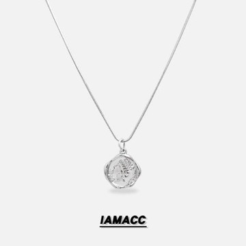 IAMACC高級感小眾設計歐美金幣項鏈吊墜女百搭鎖骨鏈蛇骨鏈配飾品