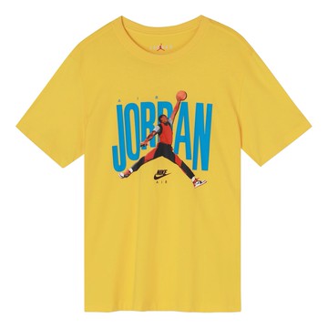 Men's Air Jordan Design Short Sleeve Yellow T-Shirt