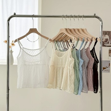 【Fee隔日到貨7色】立體小花網紗背心罩衫🔥日系透膚背心 薄紗 吊帶背心 疊穿罩衫 外搭背心 外罩背心 馬甲 可調式細