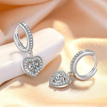 隔日到貨 J12 滿天星 海洋之心 0.5克拉 50分 水晶 莫桑鑽 八心八箭 耳環 細針 不退色E275