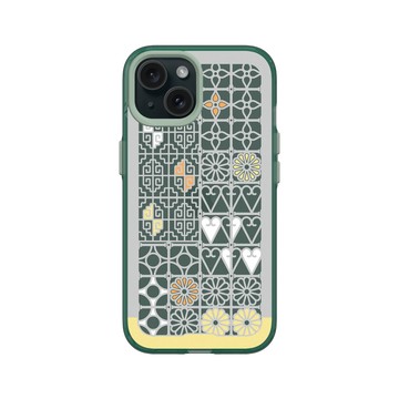 iPhone 15 Clear 憂墨綠 - 老屋顏 Old House Face - 台灣經典鐵窗花 - 南