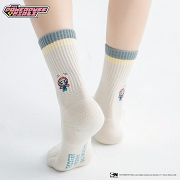 【FOOTER除臭襪】飛天小女警-變裝派對襪-泡泡款-(PPG09-灰綠)