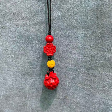 朱砂 吊墜 紅紗 平安喜樂 手機 掛件 鑰匙扣 男女