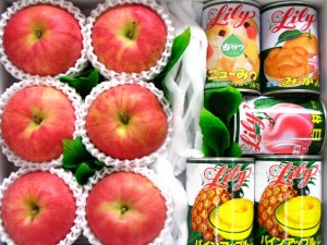 果物 フルーツ林檎６個 リリー缶詰 セット　水果 fruit くだもの 送料無料 （北海道、沖縄県は送料1000円追加させていただきます。）