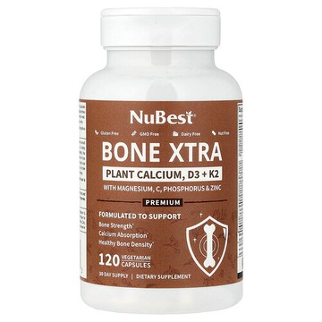 NuBest, Bone Xtra，植物鈣，D3+K2，120 粒素食膠囊