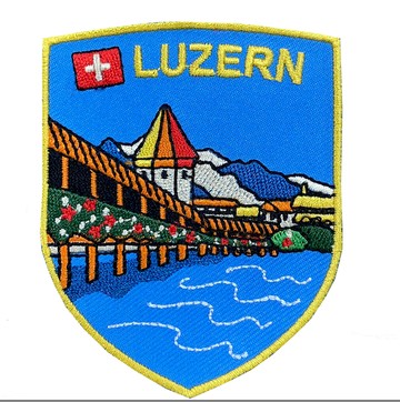 瑞士 琉森 刺繡貼布 電繡貼 背膠補丁 地標刺繡士氣章 貼章 補丁貼 燙布貼 徽章