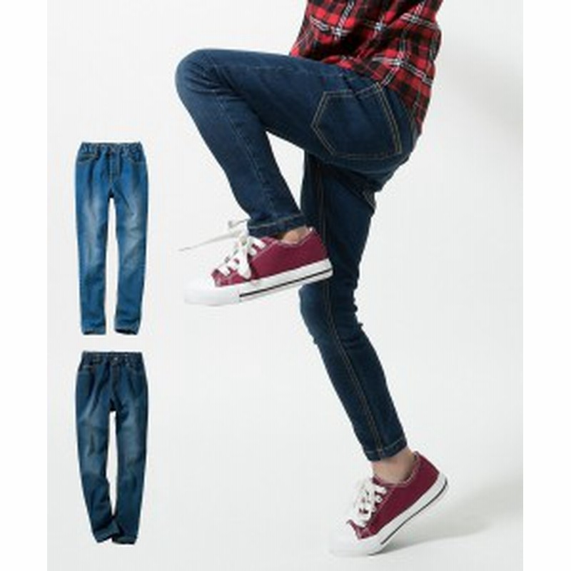 パンツ キッズ ストレッチ デニム スキニー 男の子 女の子 子供服 ジュニア服 ボトムス ダークネイビー ブルー 身長110 170cm ニッセン 通販 Lineポイント最大1 0 Get Lineショッピング