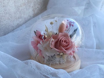 12cm永生花玻璃鐘罩|不凋花|永生花|乾燥花|