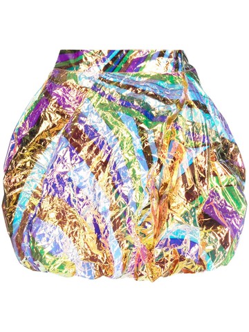 PUCCI - Iride-print crinkled miniskirt - women - Acetate/Polyester/Polyester - 42 - Yellow