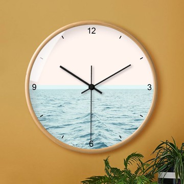 現代簡約掛鐘客廳家用時尚創意鐘表個性大氣北歐實木時鐘靜音掛表