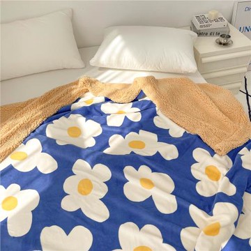 雞蛋花｜原創設計ins風太陽花奶油絨毛毯午休毯臥室保暖加厚秋款