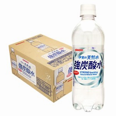 送料無料 サンガリア 伊賀の天然水 強炭酸水 500ml×24本/1ケース heat_g