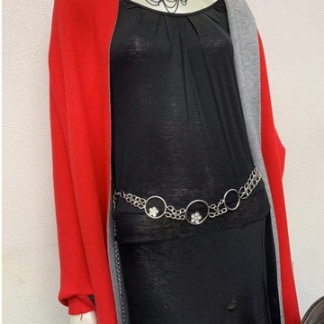 現貨 腰鍊 腰鏈 時尚素雅圓形花朵裝飾金屬腰鏈 簡約亮鑽小花腰鏈 女腰鍊（G111)