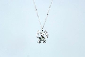 蝴蝶結純銀項鍊 - 小甜心