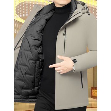 啄木鳥高檔羽絨服男冬季新款可拆卸內膽一衣四穿中年加厚保暖外套