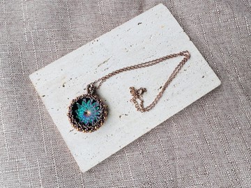 240320 捷克幻彩鈕扣 串珠 頸鍊