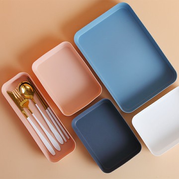 托盤餐用北歐家用收納盤端盤茶水杯盤塑料長方形果盤茶幾茶具盤子