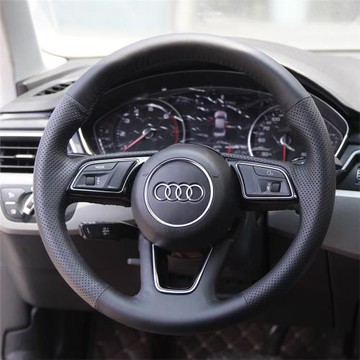 適用于奧迪新款A4L A6L A3LA7A8 Q3Q5L Q7真皮手縫方向盤套全包圍