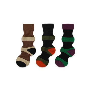 【三雙裝】燈籠襪女中筒襪三宅款日本豬大腸襪ins女襪復古色潮流