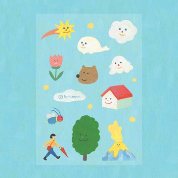 | 透明小貼紙3張 | 底紙顏色隨機出貨