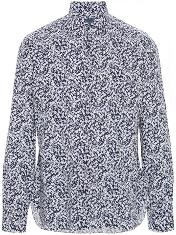 Barba - floral-print cotton shirt - men - Cotton - 40 - Blue