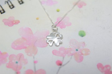 【幸運草】心型項鍊/雙面配戴/純銀項鍊/鍊長可選擇/原創手工