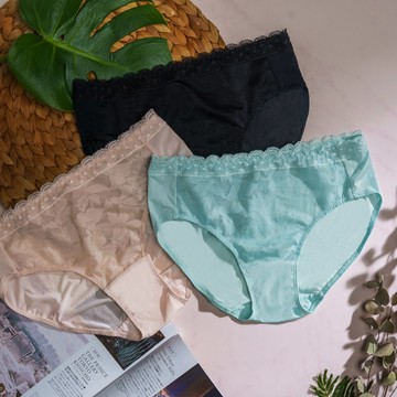 【瑪登瑪朵】無鋼圈 低腰寬邊三角褲(晨光綠/潤澤膚/黑)