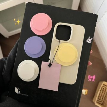 簡約高級感ins磨砂MagSafe磁吸支架手機純色氣囊支架桌面磁力吸附