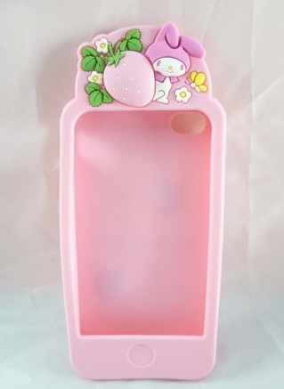 【震撼精品百貨】My Melody 美樂蒂~iPhone4/4s軟殼『矽膠粉&草莓』