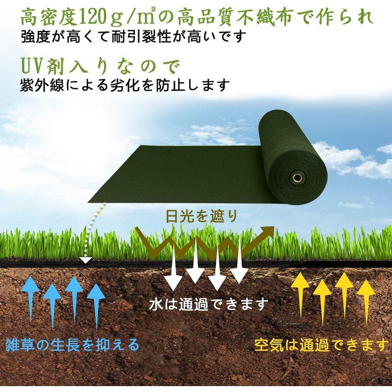 防草シート 雑草防止シート 1m×100m 固定ピン200本 園芸用 工事用 ...