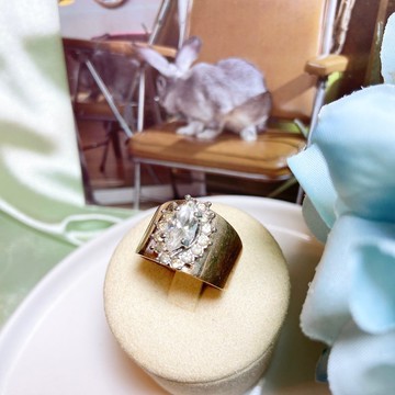 【西洋古董飾品】18KHGE k金 11.5高雅精品花卉層疊綻放  戒指