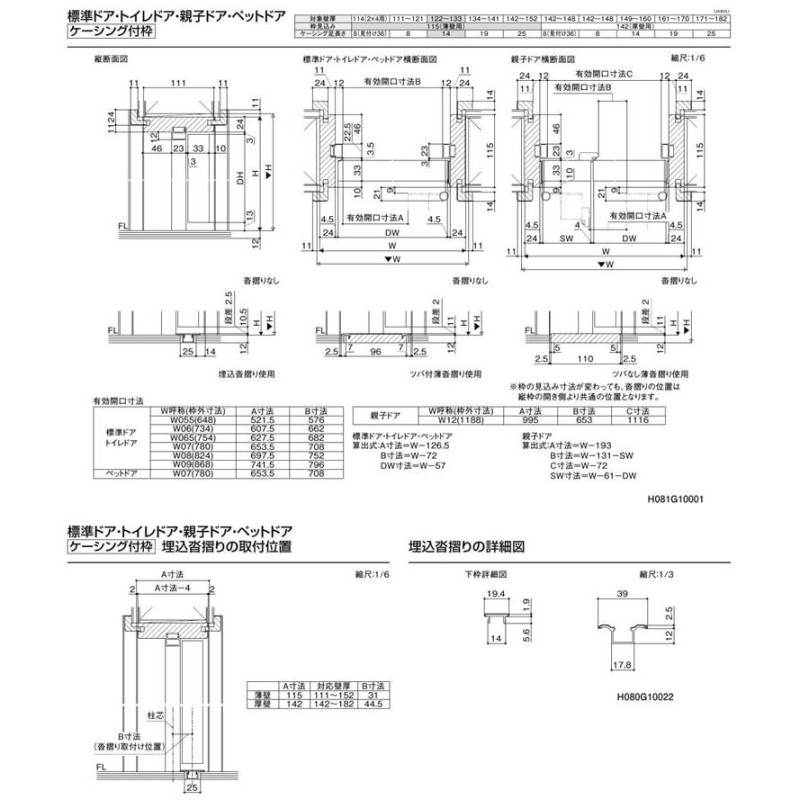 室内ドア ラシッサS 標準ドア LWB 05520・0620・06520・0720・0820