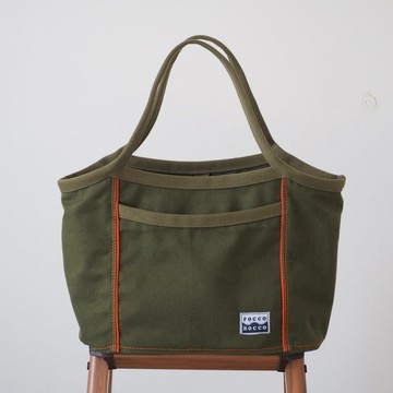 CARRYALL BAG 14 盎司帆布包 鼠尾草綠 橘色縫線