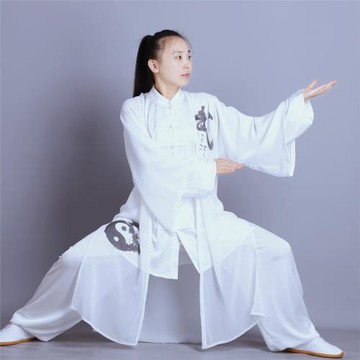 太極服披紗太極拳比賽紗衣演出服披肩披風男女表演服外披飄逸加長