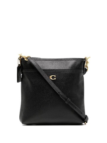 Coach - logo zipped bag - women - Leather - One Size - Black