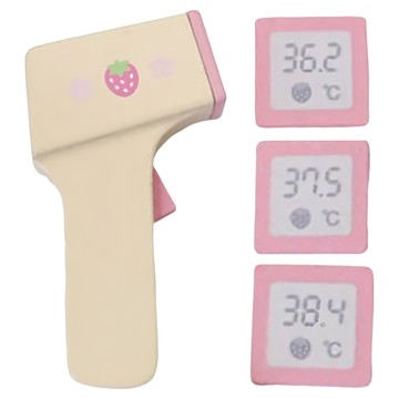 Mother garden 木製體溫計套組 角色扮演玩具 模擬測量體溫 安全無毒材質  1組  木色